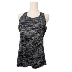 Nike Dri-FIT Athletic Tank Top Heathered‎ Black Gray White Racerback Size M